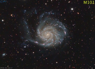 M101 3/16/18 & 3/17/18 148 x 105sec subs  QHY367c on RASA