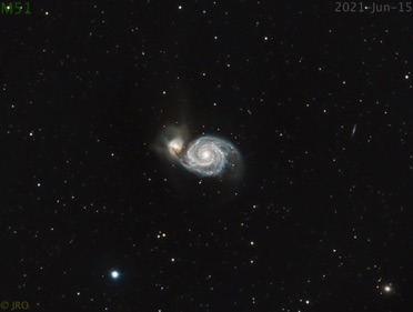 M51 captured 6/15/21  59 x 2min subs using ASI2600, no filter on RASA/MX+ captured with Voyager 