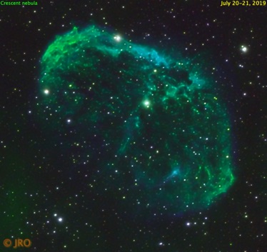 Crescent nebula in SHO 7/19-7/20 2019 3:30 integration time Atik One 9.0 on WO GT81 on MX+ 