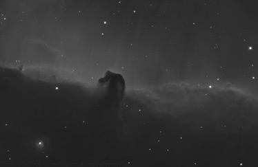 Horsehead nebula in Ha January - March 2023.  7.25 hours, 14" RC with ASI6200MM and 3nm Ha Chroma filter on an MX+ mount