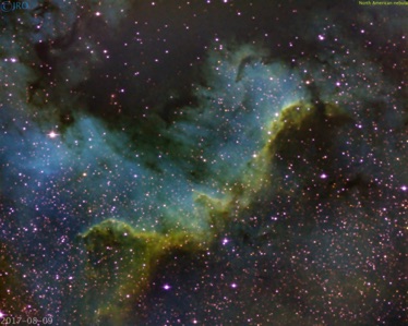North American nebula 8/9/17 Narrowband Atik One 9.0 on RASA 14x Ha + 6x OIII + 6x SII 5 min exposures