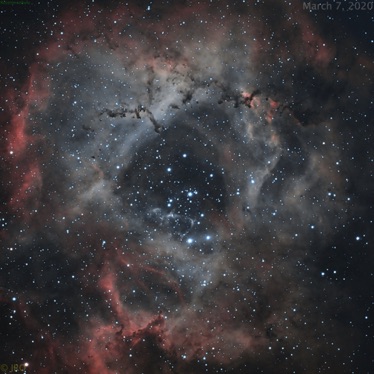 Rosette nebula Mar 7, 2020.  144 x 60sec subs ZWO ASI533MC Pro on 11" RASA on Paramount MX+ w/ Optolong L-eNhance filter