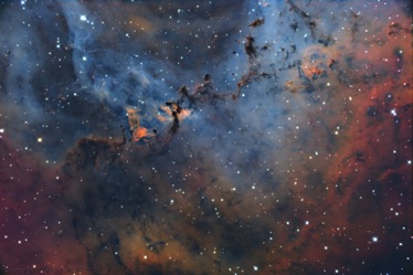 Rosette nebula in SHO with RGB stars  captured 1/10 - 2/15 2023 with my GSO 14" RC sporting an ZWO ASI6200 with 2" Chroma 3nm NB filters on my MX+ mount.  15 hours NB and 3 hours BB for the stars