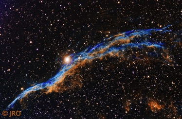 Veil nebula in SHO  9/21-22/2019 5.5 hours ZWO ASI1600 / RASA / MX+