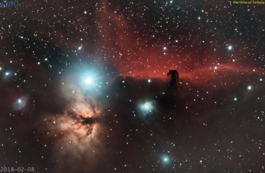 Horsehead nebula 2/8/18 33x 105 sec subs QHY367c on RASA  First Attempt, horrible angle, severe chop, see processing for the before + after