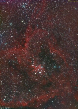Heart nebula 18x5min exposures, OSC, QHY-10 on RASA 8/20/17