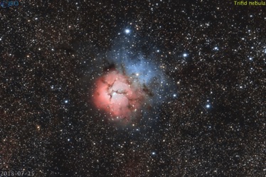 Trifid nebula  7/15/18  53 x 90sec subs QHY367C on RASA