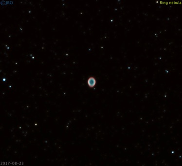 Ring nebula 18x5min exposures, OSC, QHY-10 on RASA 8/23/17