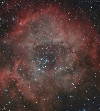 Rosette nebula OSC  80x60sec subs ZWO ASI294C on RASA on MX+ 