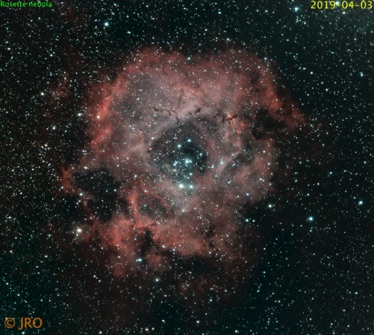 Rosette nebula  04/03/2019  33 x 105sec subs QHY367C / RASA / MX+